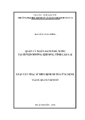 Luận văn Quản lý ngân sách Nhà nước tại huyện Mường Khương, tỉnh Lào Cai