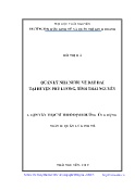 Luận văn Quản lý nhà nước về đất đai tại huyện Phú Lương, tỉnh Thái Nguyên