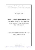 Luận văn Quản lý thu chi ngân sách nhà nước tại phòng Lao động - Thương binh và xã hội Thành phố Sông Công, tỉnh Thái Nguyên