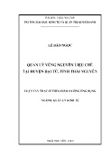 Luận văn Quản lý vùng nguyên liệu chè tại huyện Đại Từ, tỉnh Thái Nguyên
