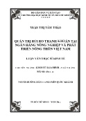 Luận văn Quản trị rủi ro thanh khoản tại Ngân hàng Nông nghiệp và Phát triển Nông thôn Việt Nam - Trần Thị Tâm Thảo