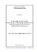 Luận văn Sử dụng PPĐV trong dạy học môn Giáo dục công dân lớp 10 ở Trung tâm giáo dục thường xuyên - Giáo dục hướng nghiệp tỉnh Bắc Kạn