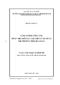 Luận văn Tăng cường công tác quản trị nhân lực tại Chi cục Quản lý thị trường tỉnh Hà Giang