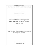Luận văn Tăng cường quản lý hoạt động KHCN tại Đại học Thái Nguyên