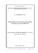 Luận văn Tăng cường quản lý Ngân sách sử dụng ở Trường Đại học chính trị