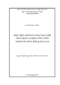 Luận văn Thực hiện chính sách đào tạo nghề cho người lao động nông thôn huyện Phú Ninh, tỉnh Quảng Nam