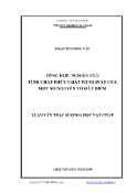 Luận văn Tổng hợp, nghiên cứu tính chất phức chất picolinat của một số nguyên tố đất hiếm