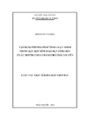 Luận văn Vận dụng phương pháp thảo luận nhóm trong dạy học môn Giáo dục công dân ở các trường THCS Thành phố Thái Nguyên