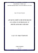Luận văn Xây dựng chiến lược kinh doanh của Công ty cổ phần Đầu Tư Phước Long đến năm 2020
