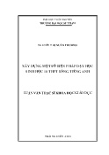 Luận văn Xây dựng một số biện pháp dạy học sinh học 10 THPT bằng Tiếng Anh