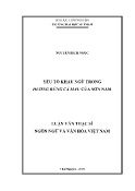 Luận văn Yếu tố khẩu ngữ trong Hương rừng Cà Mau của Sơn Nam